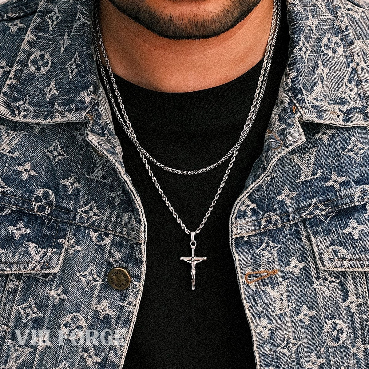 crucifix+wheat(silver)