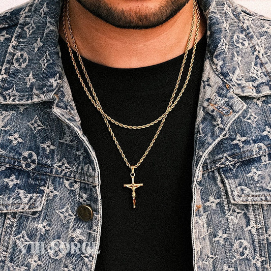 CRUCIFIX+ROPE(GOLD)