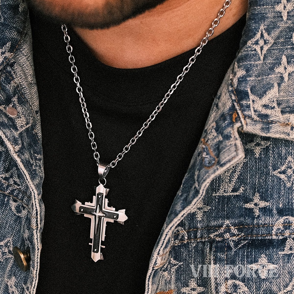 cross-(silver & black forge)