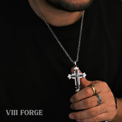 CROSS-(SILVER & BLACK FORGE)