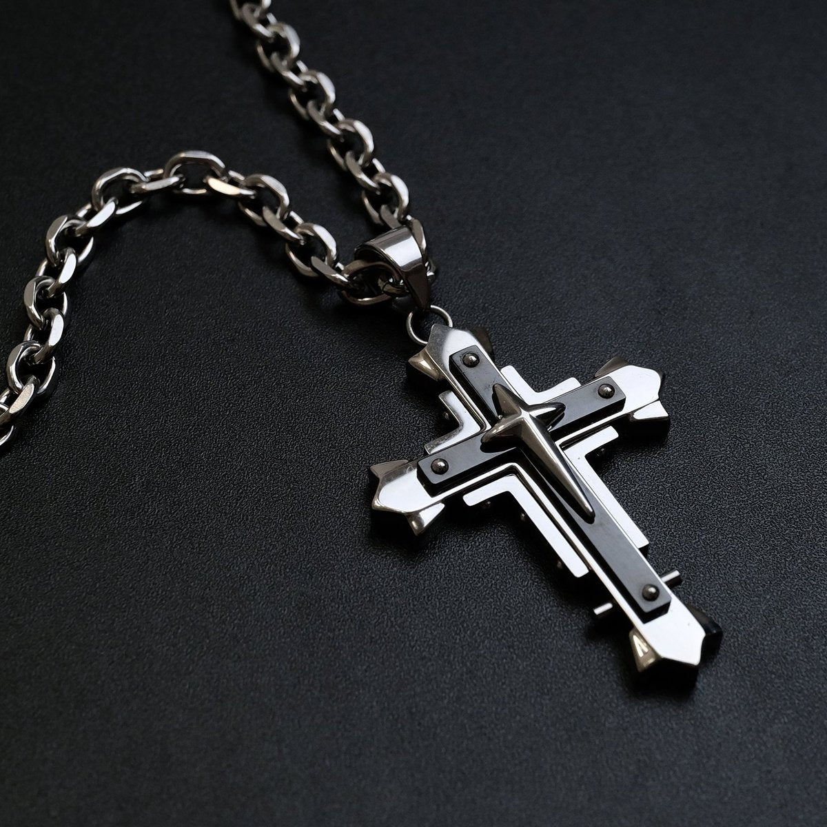 cross-(silver & black forge)